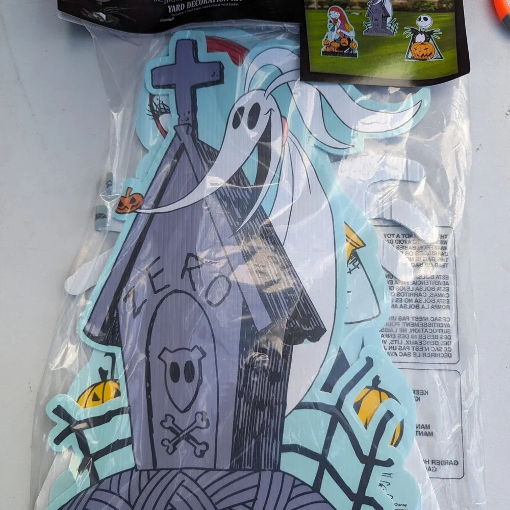 Yard Decoration Kit 3 Yard Standees Nightmare‎ Before Christmas Sally Jack Zero